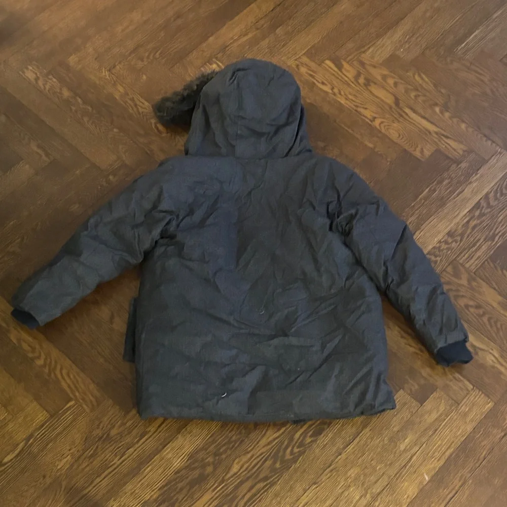 Jacadi Charcoal Puffer Jacket with Faux Fur Hood